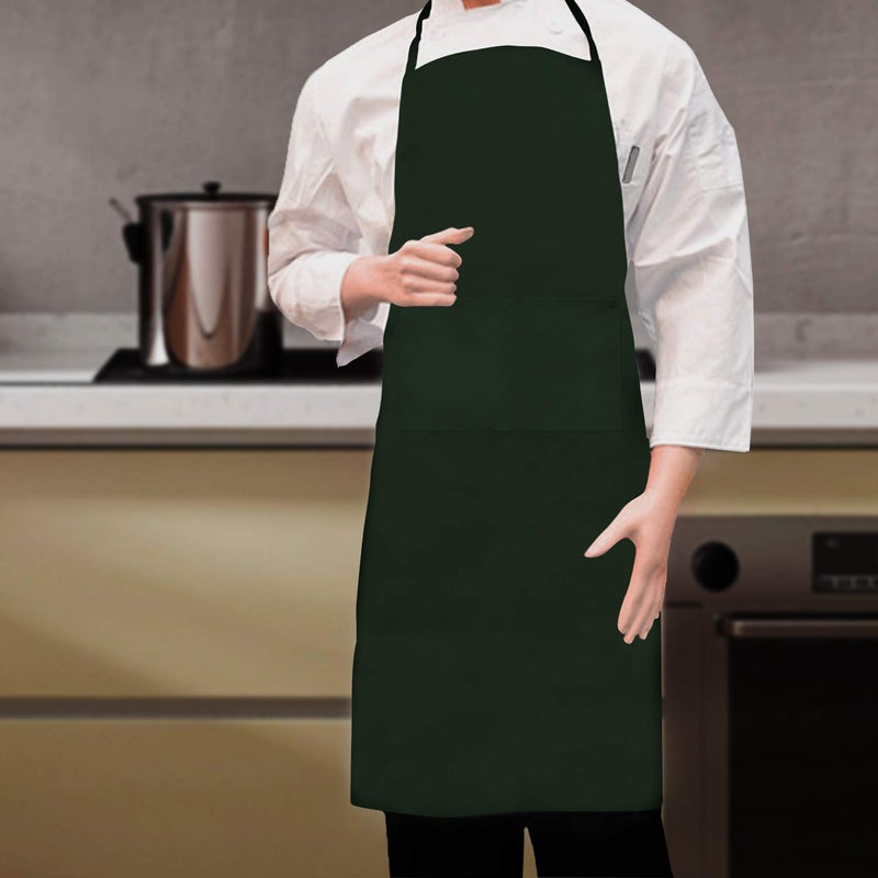 TRENDBOX Total 12 PCS Forestgreen Color (Medium Size) Bib Apron Adult Women Unisex Waist Size 30" to 42" Durable Comfortable Front Pocket Washable Cooking Baking Kitchen Restaurant Crafting - Image 5